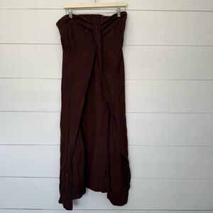 Free People Brown Wrap Maxi Skirt